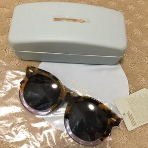 New Karen Walker Super Duper Thistle 1501592 Crazy Tort/clear/gold Sunglasses